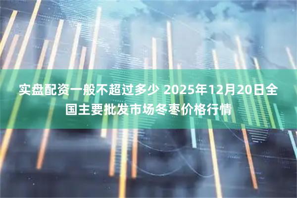 实盘配资一般不超过多少 2025年12月20日全国主要批发市场冬枣价格行情